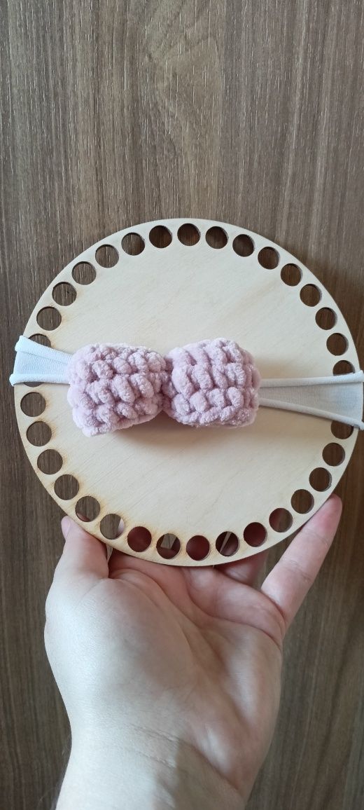 Opaska bez uciskowa dla dziewczynki z kokardką handmade