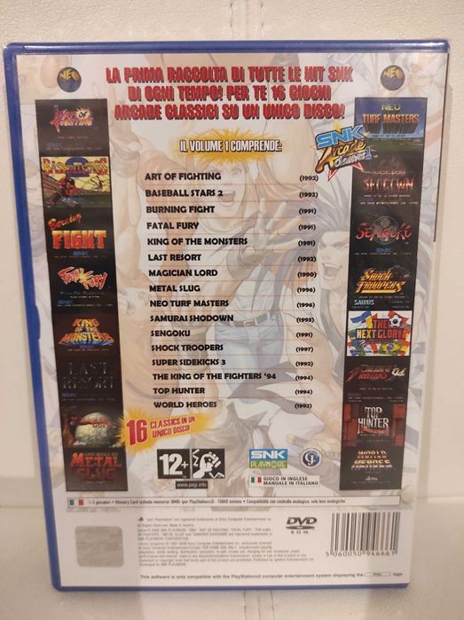 SNK Arcade Classics 1 PAL PS2 (Novo selado)