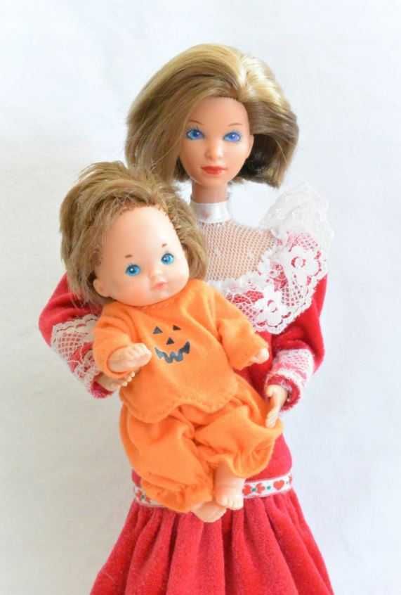 Lalka Barbie Heart Family mama z dzieckiem 1986 unikat