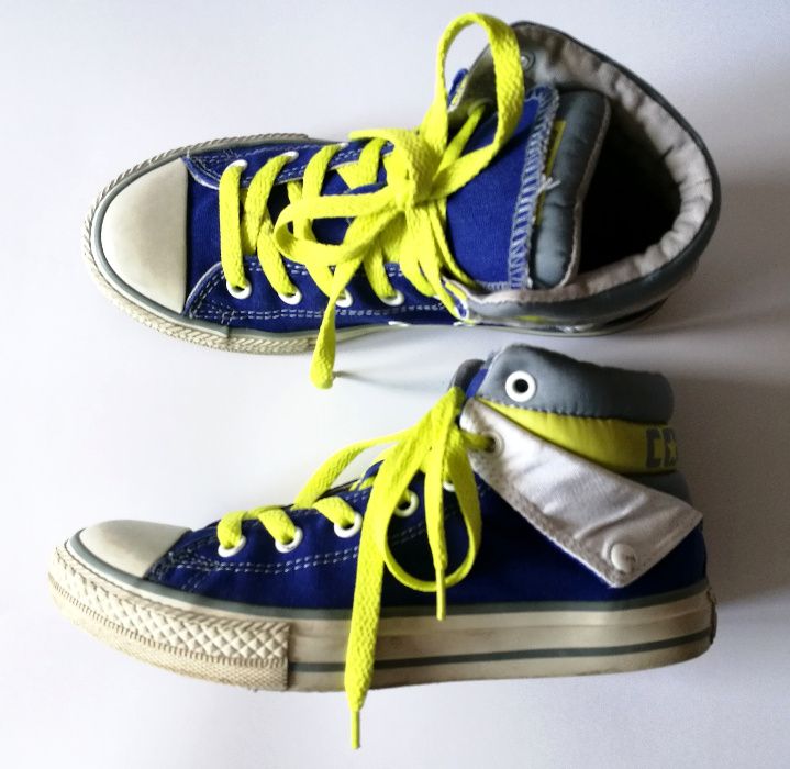 Oryginalne Trampki CONVERSE Peel Back Niebieskie Wywijane 35, dł. 21,5