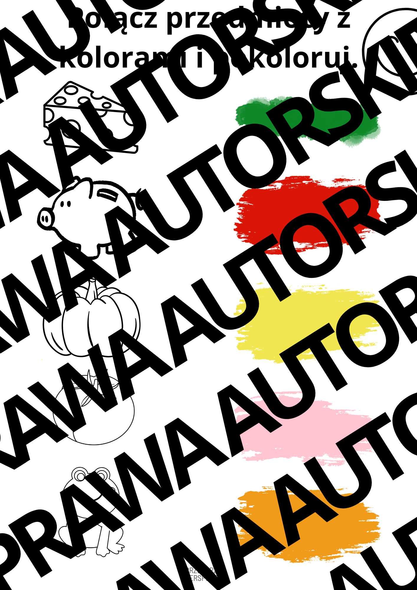 Karty pracy dla dzieci dopasowanie kolorów do owoców, przedmiotów pdf
