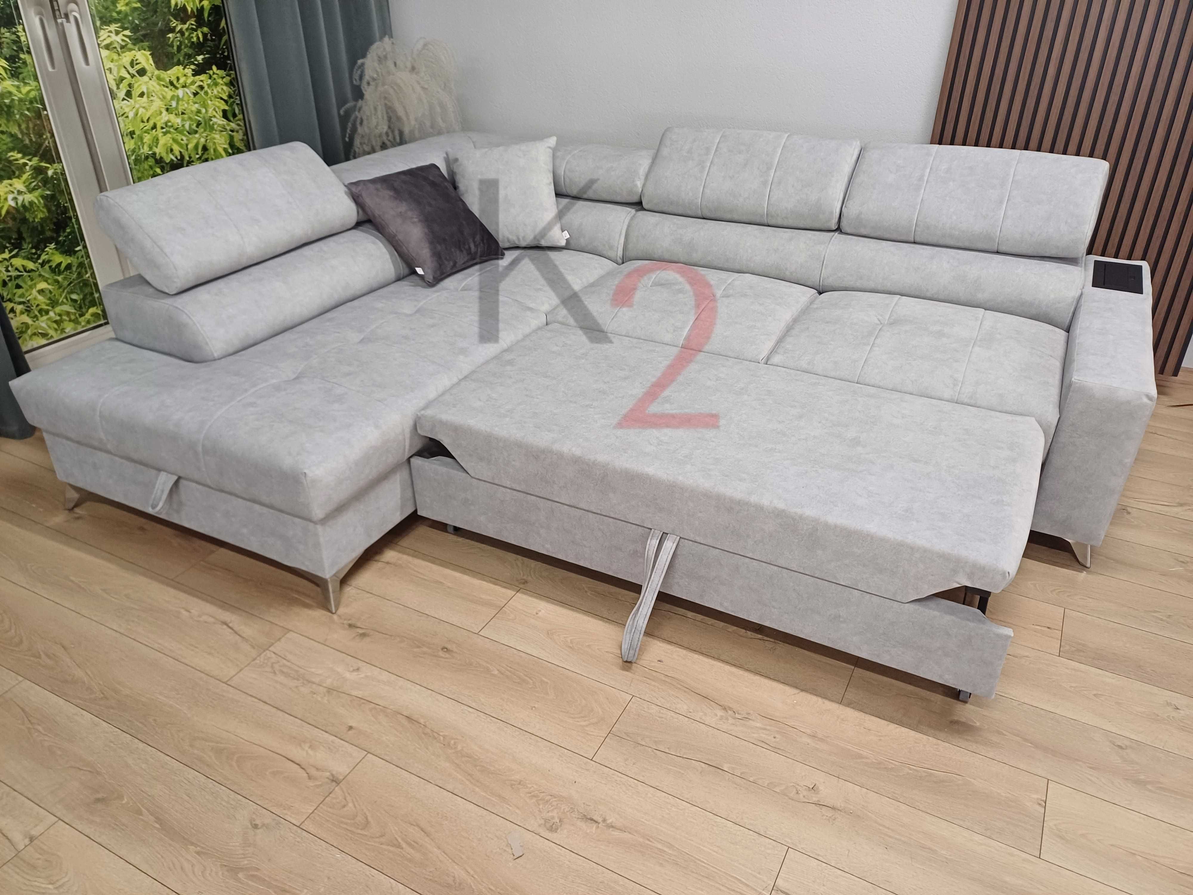 Narożnik  Nowość Fuks + Usb , Rogówka do spania ,Kanapa, Sofa +Gratis