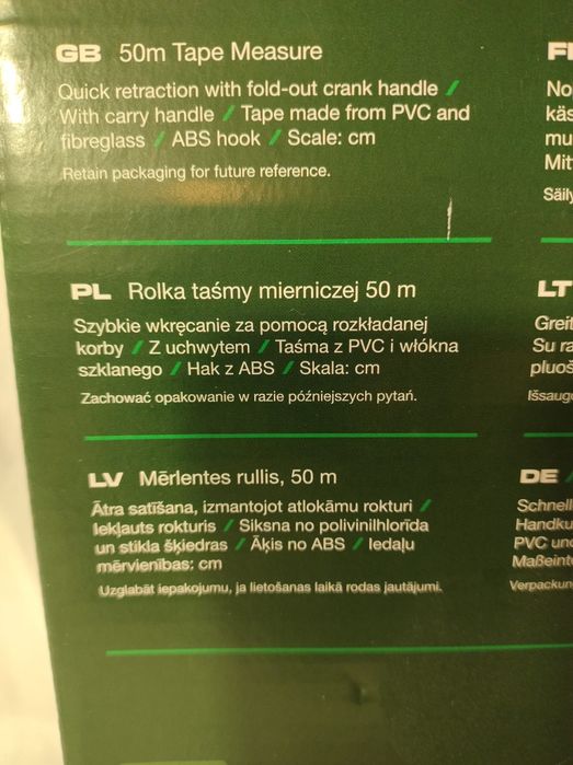 Taśma miernicza 50 m Parkside