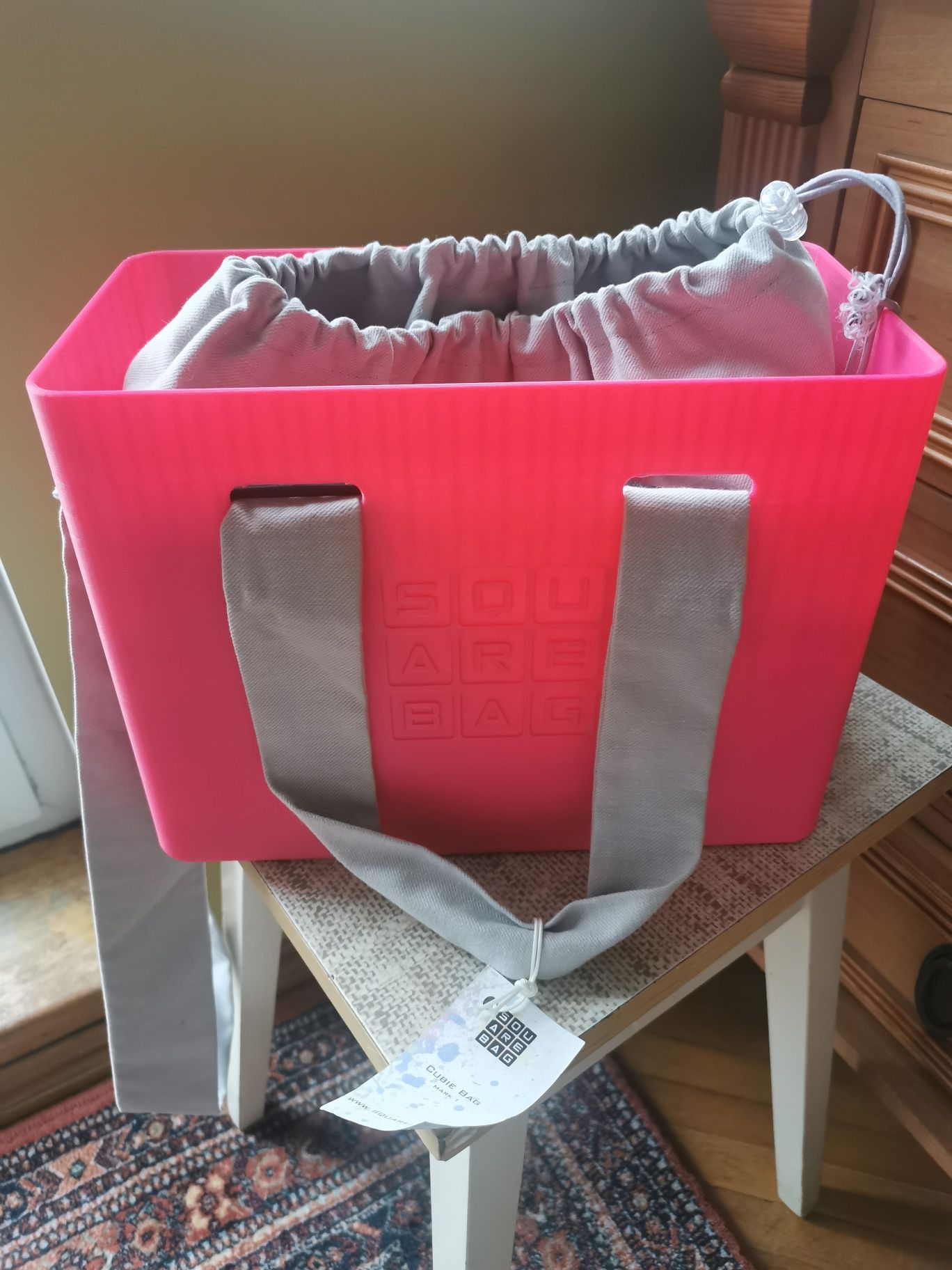 Designerska różowa torba na ramię Cubie BAG od SquareBag nowa z metką