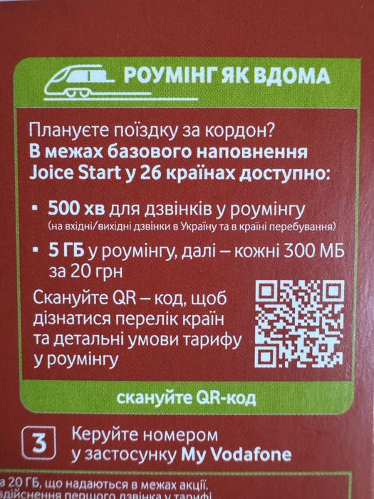 Стартові пакети водафон Joice Start , стартовые пакеты