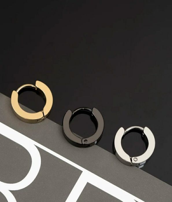 Brincos/argolas em aço unisexo