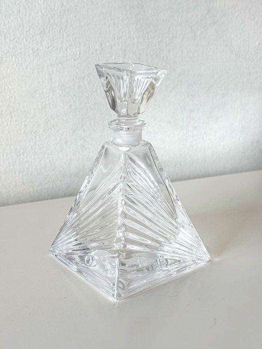Trójkątna Karafka/Butelka na Perfumy, Włochy Bari Crystal Art Deco