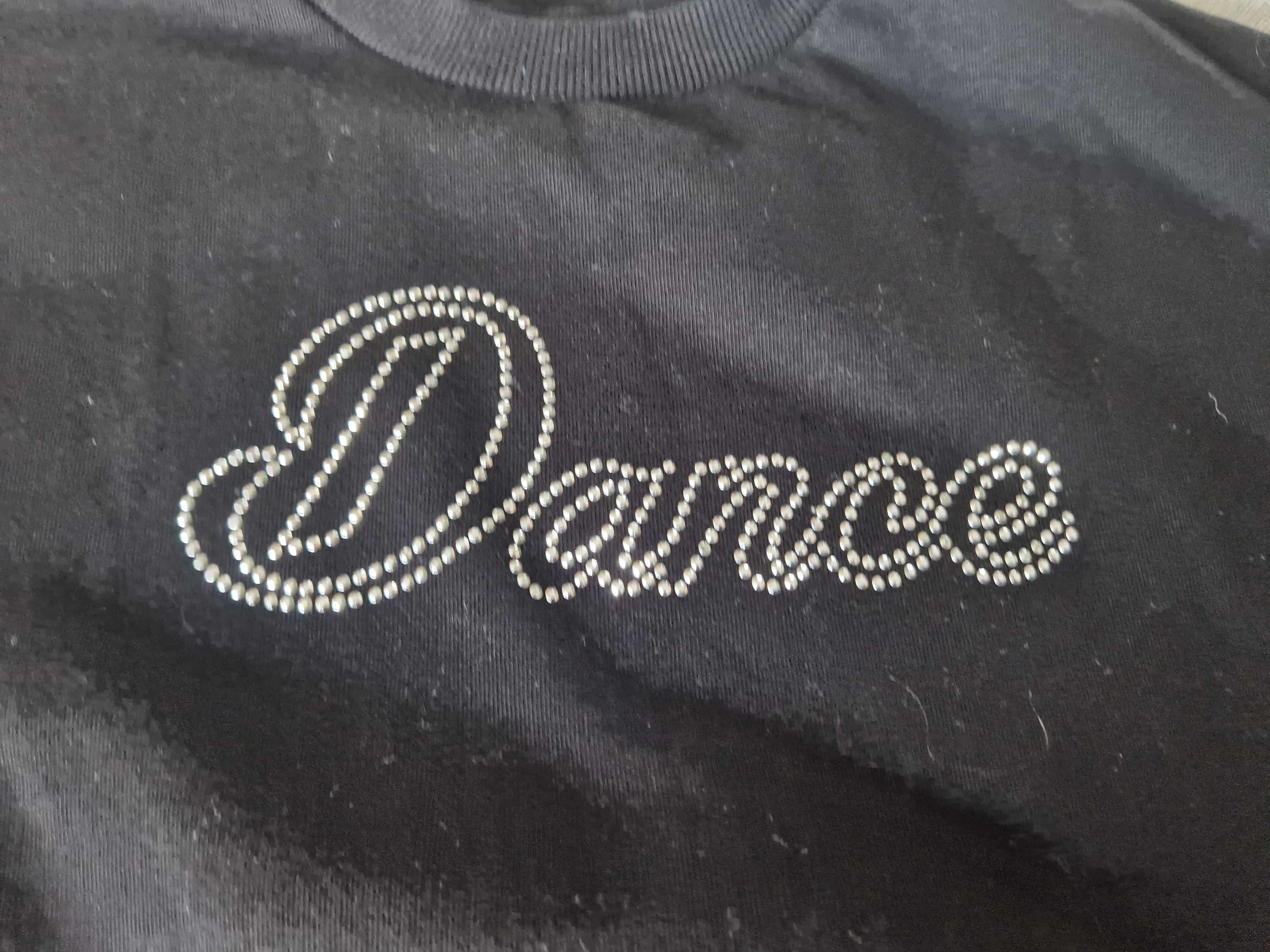 C&A dziewczęca czarna bluza Dance srebrne dżety r.146-152 cm