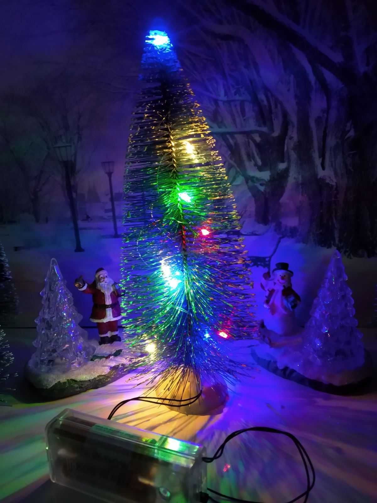 Рождественский новогодний декор для деревни елки домик мельница