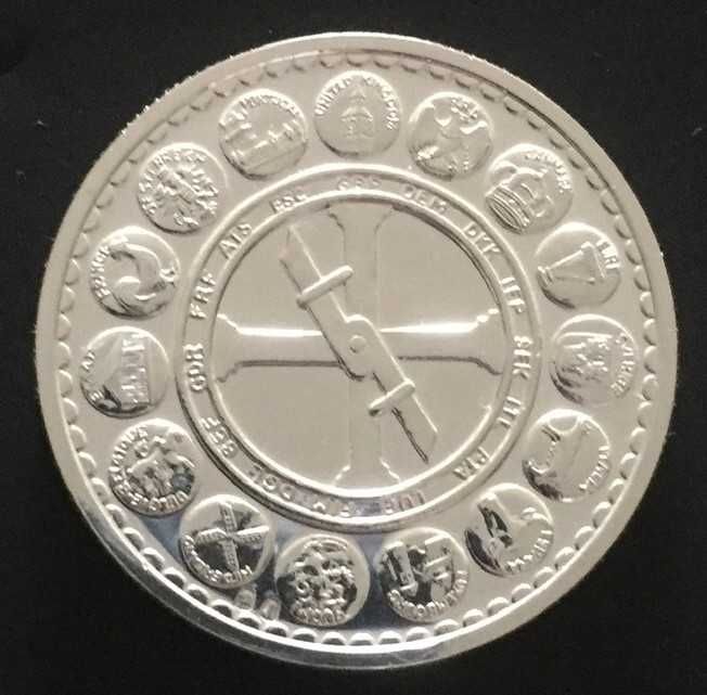 Moeda medalha Ecu Europa em prata - D. Manuel I - O Venturoso - 1999