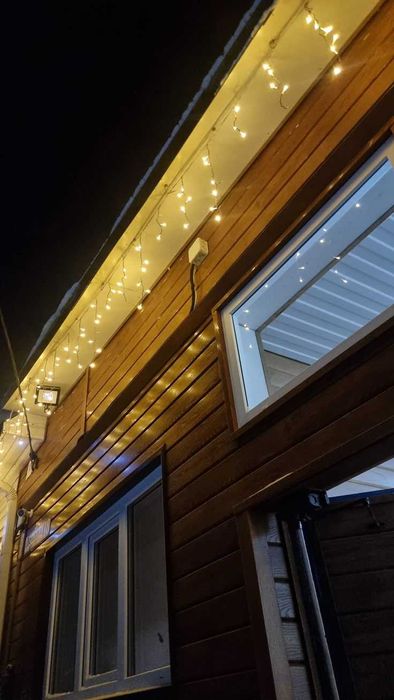 Гірлянда мішура/роса/хвойна лапа. Зелений кабель. Гирлянда на ёлку