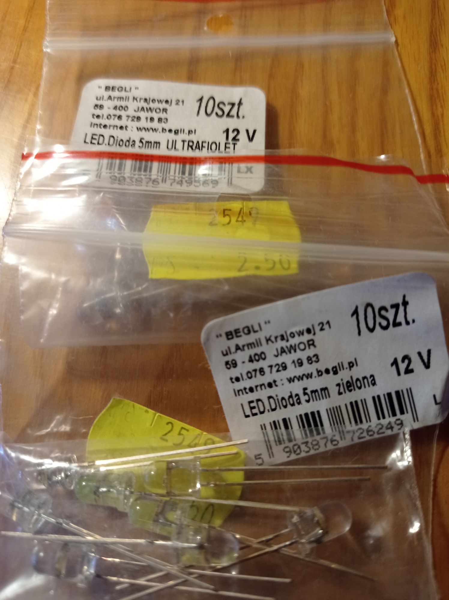 Dioda 12V LED5 kolor sztuk 5