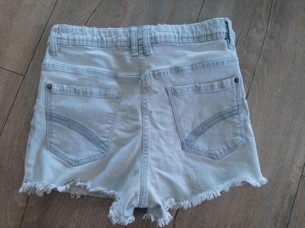 Szorty jeansowe krótkie spodenki dziewczęce r. 140 146