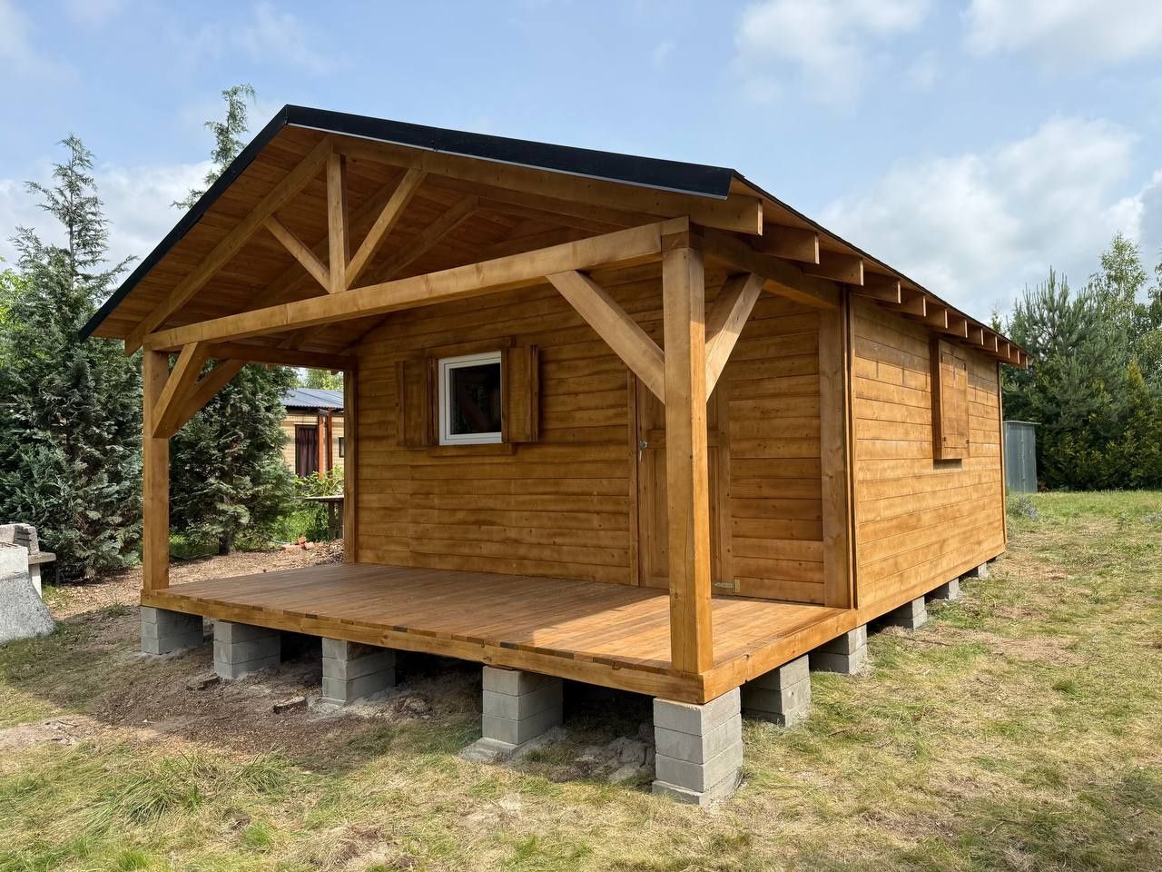 Domek letniskowy, narzędziowy drewniany 7×3 m Montaż w cenie