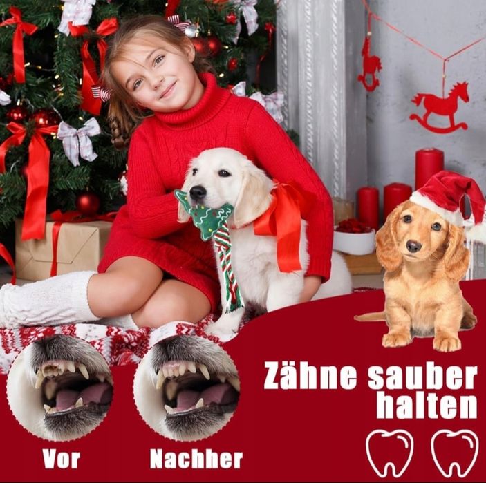 4 sztuki Zabawka dla psa piszcząca Bożonarodzeniowa