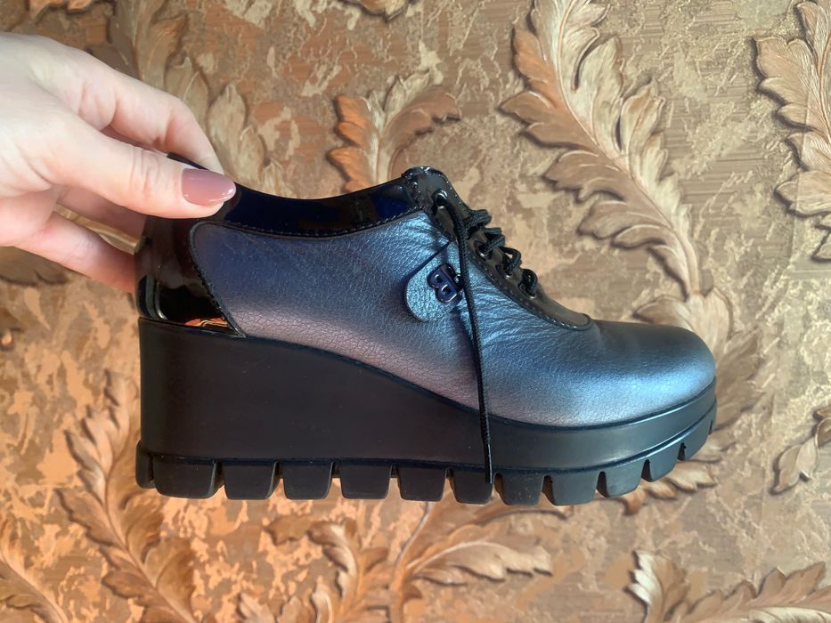 Шкіряні Туфлі  на платформі