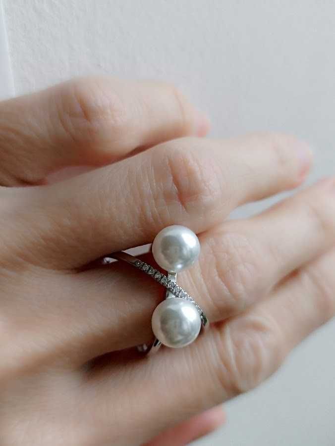 Кольцо c жемчугом, серебро 925 ДСТУ, колечко жемчуг, Украина