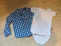 Koszula chłopięca Reserved + białe body My Basic r. 86