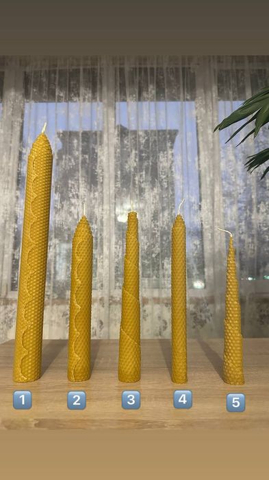 Свічка з вощини(натуральний бджолиний віск)