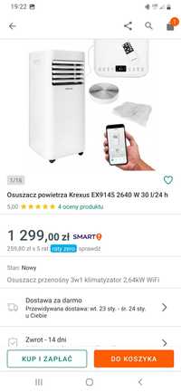 Osuszacz przenośny 3w1 klimatyzator 2.64kw WiFi