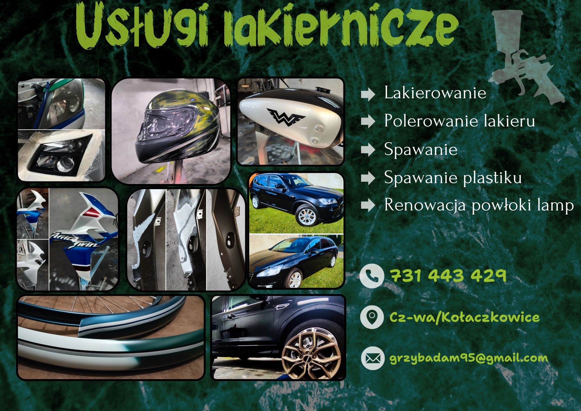 Spawanie, lakierowanie, polerowanie, korekta lakieru, lampy