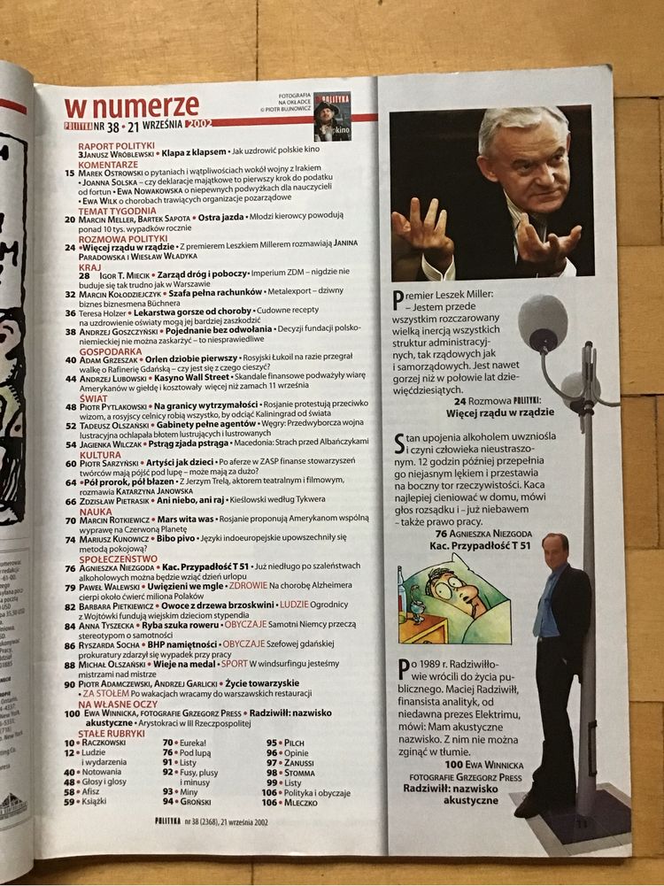 Czasopisma” Polityka „ 2002 Rok Nr.3, 13,38