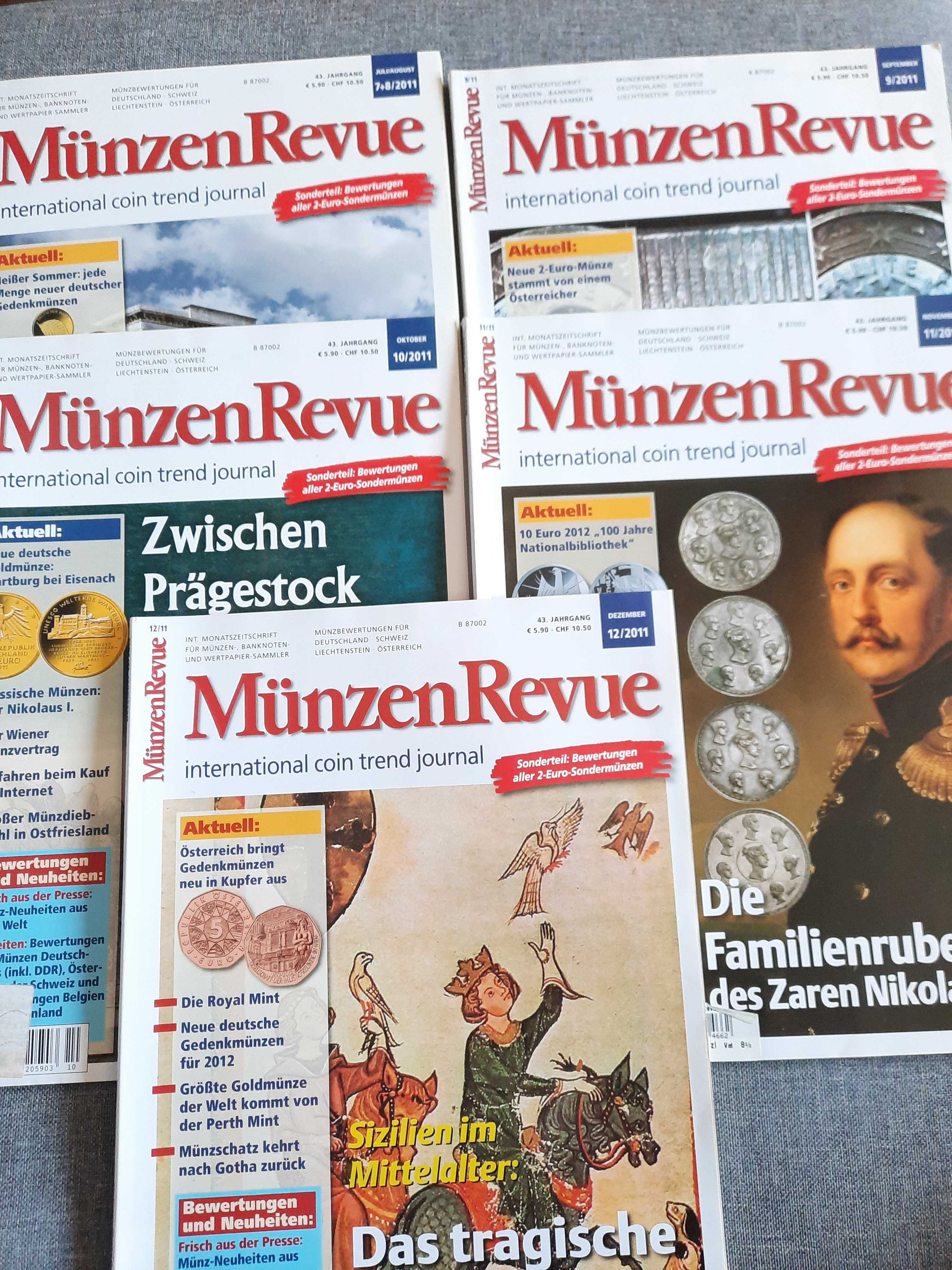 Munzen Revue -magazyn dla numizmatyków (j. niemiecki) 5 numerów