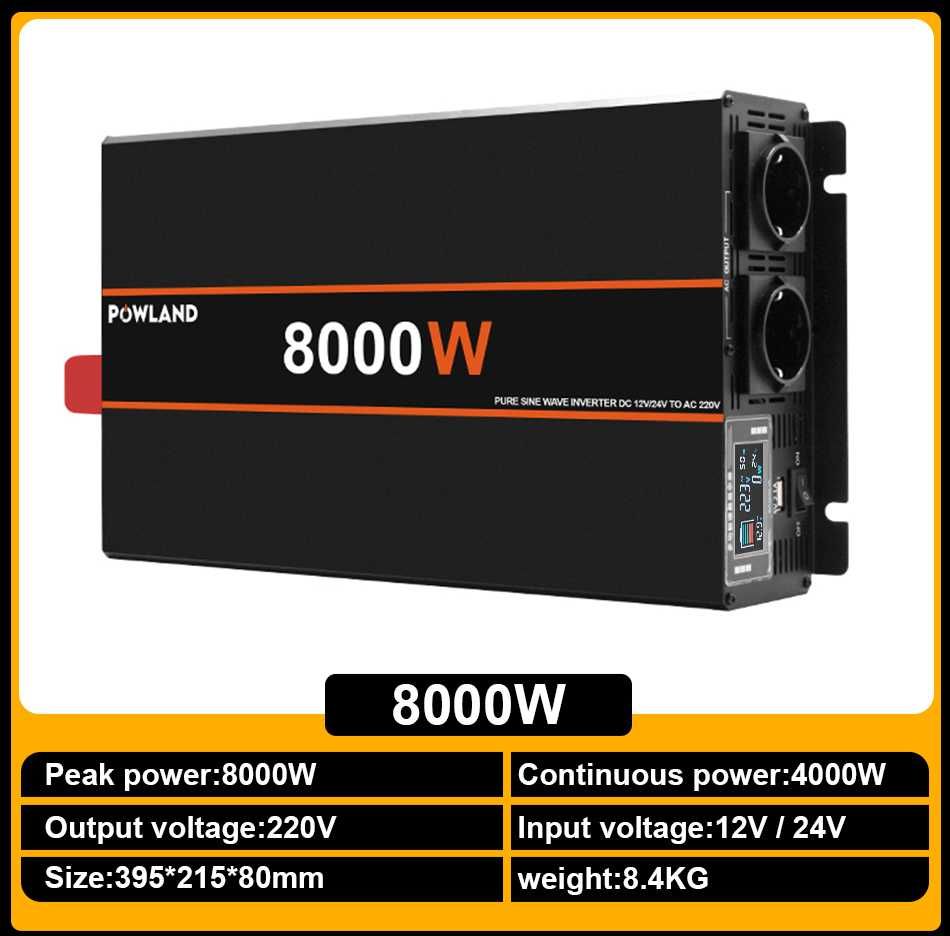 Inversor 12v 220v 8000w onda pura