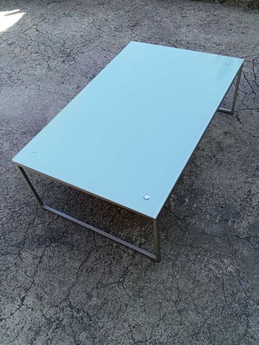 Mesa de centro de sala moderna em vidro temperado