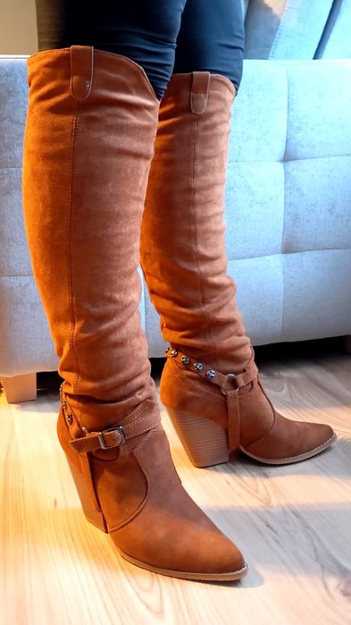 Damskie kozaki zamszowe