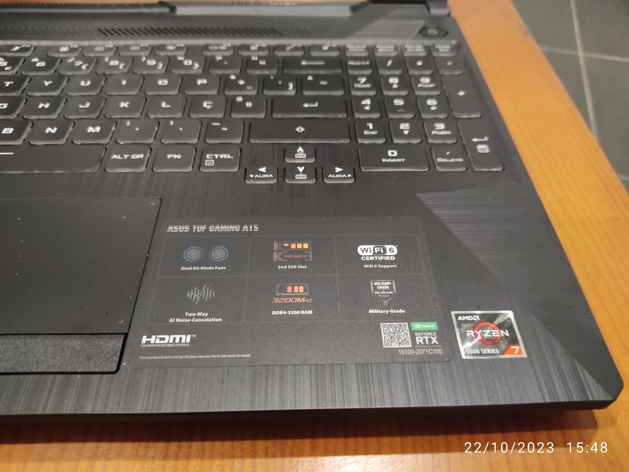 PC Gaming Asus TUF, Ryzen7 5800H 8-Core, 16GB RAM, RTX 3060, Ssd 1Tb