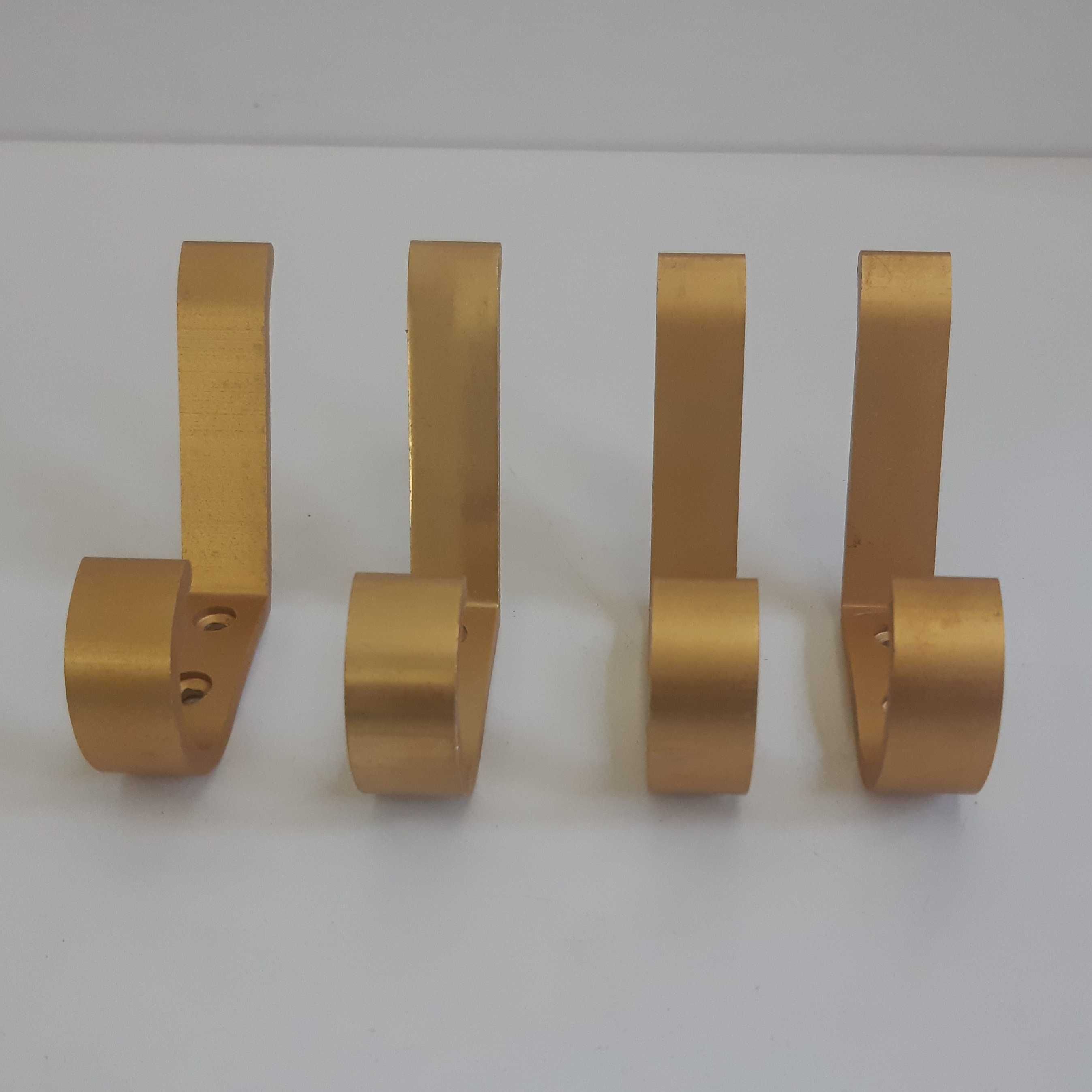 4 Cabides Parede Porta Gancho Duplo Alumínio Anodizado Dourado
