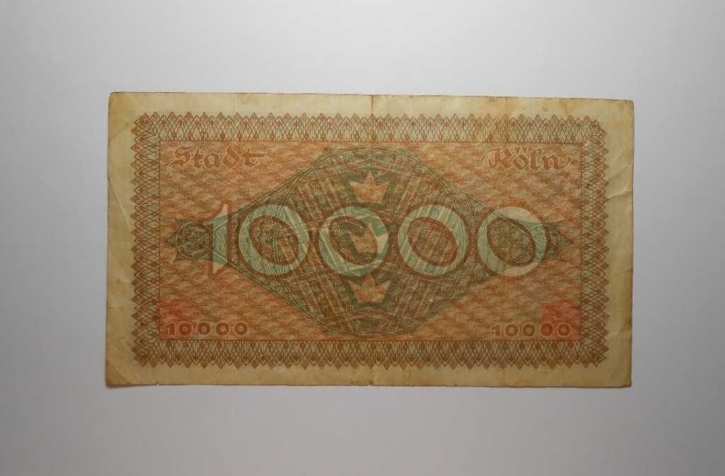 Banknot 10,000 Marek Niemcy Köln 1923 rzadki