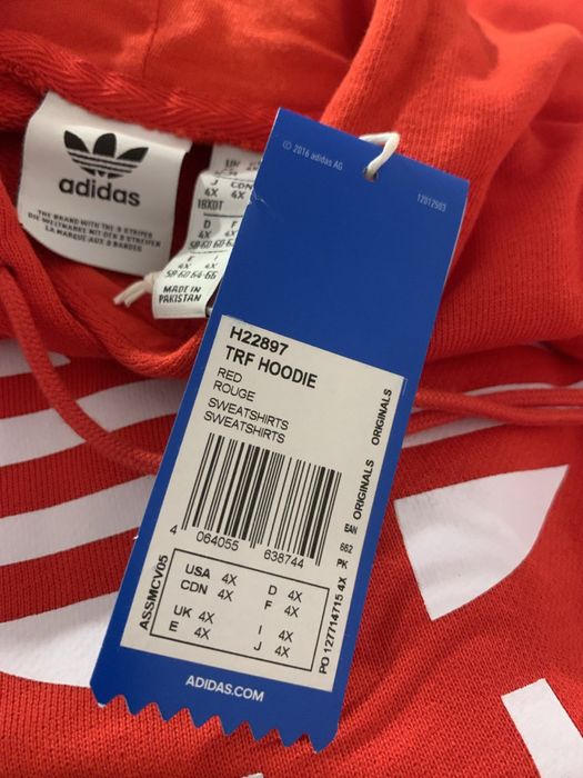 Худі батал великого розміру червоне Adidas оригінал