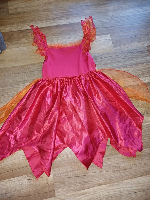 Przebranie halloween 110 116 czerwona sukienka tiulowa diablica 5 6