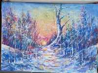 Картины: 1) живописная "Зима", 2) акварель - сепия "Сестра".
"