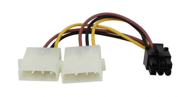 Adapter - przejściówka zasilacza komp._ 2 x MOLEX na 6 pin ( PCI-E )