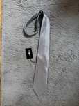 Krawat srebrny LaVard nowy srebrny w linie