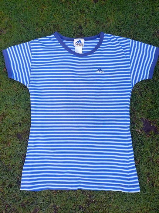 Adidas. Bawełniana koszulka w paski. Roz L