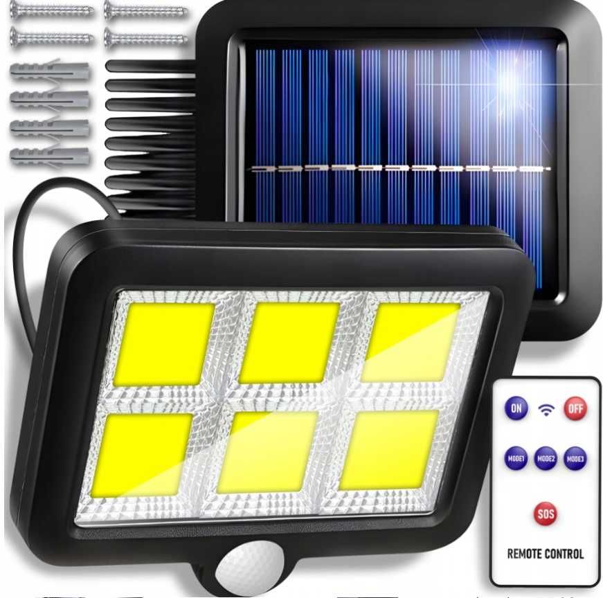 LAMPA LED Solarne Oświetlenie Ogrodowe Bardzo Mocne 120 DIOD LED