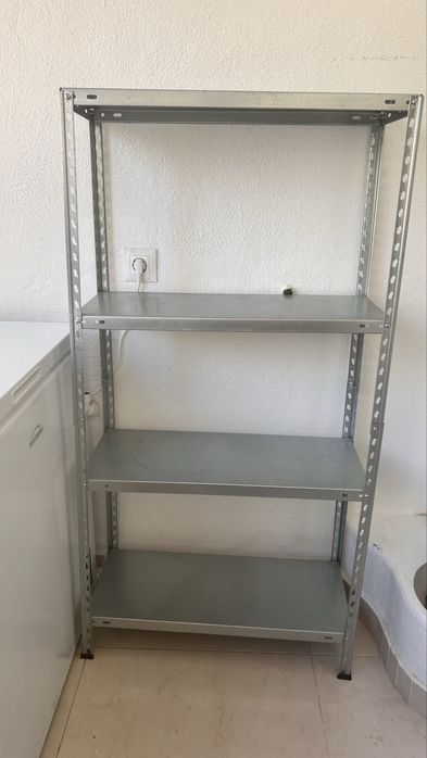 Estante metálica branco 4 prateleiras 150x75x30 cm 50 kg