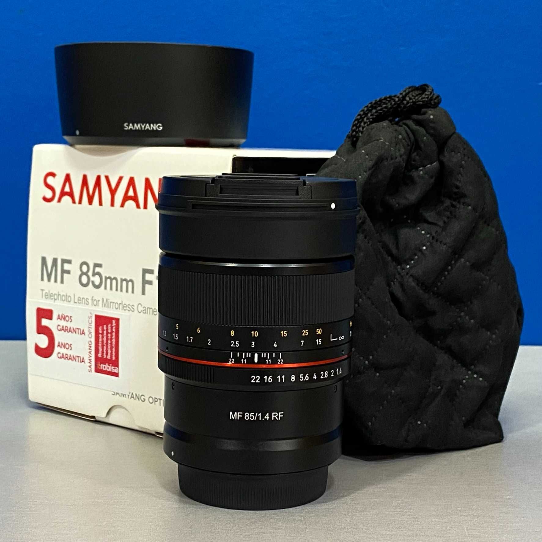 Samyang MF 85mm f/1.4 (Canon RF) - NOVA - 5 ANOS DE GARANTIA