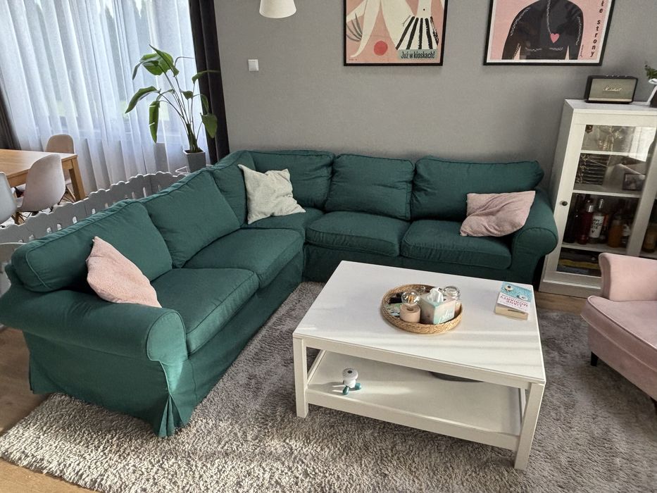 Narożnik Ikea Ektorp duży 2,45 x 2x45 zielony