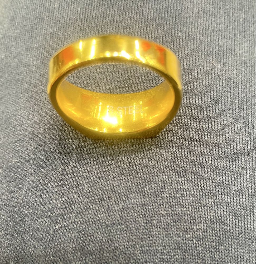 Anel aco dourado