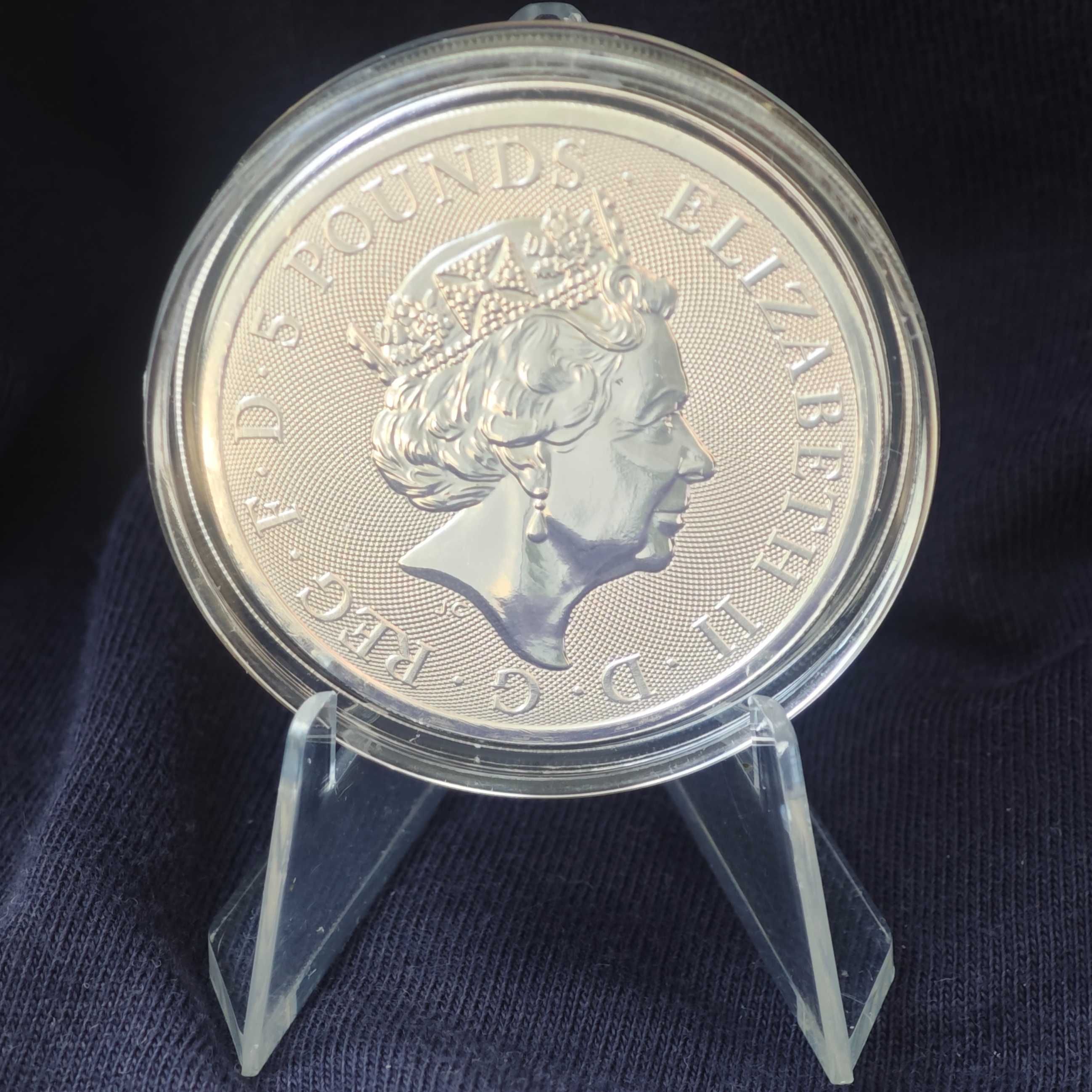 Инвестиционная монета Королевские Звери Тюдоров: Лев Англии 2022 (2OZ)