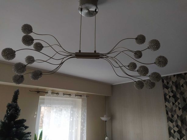 Lampa sufitowa kulki srebrna + żarówki LED