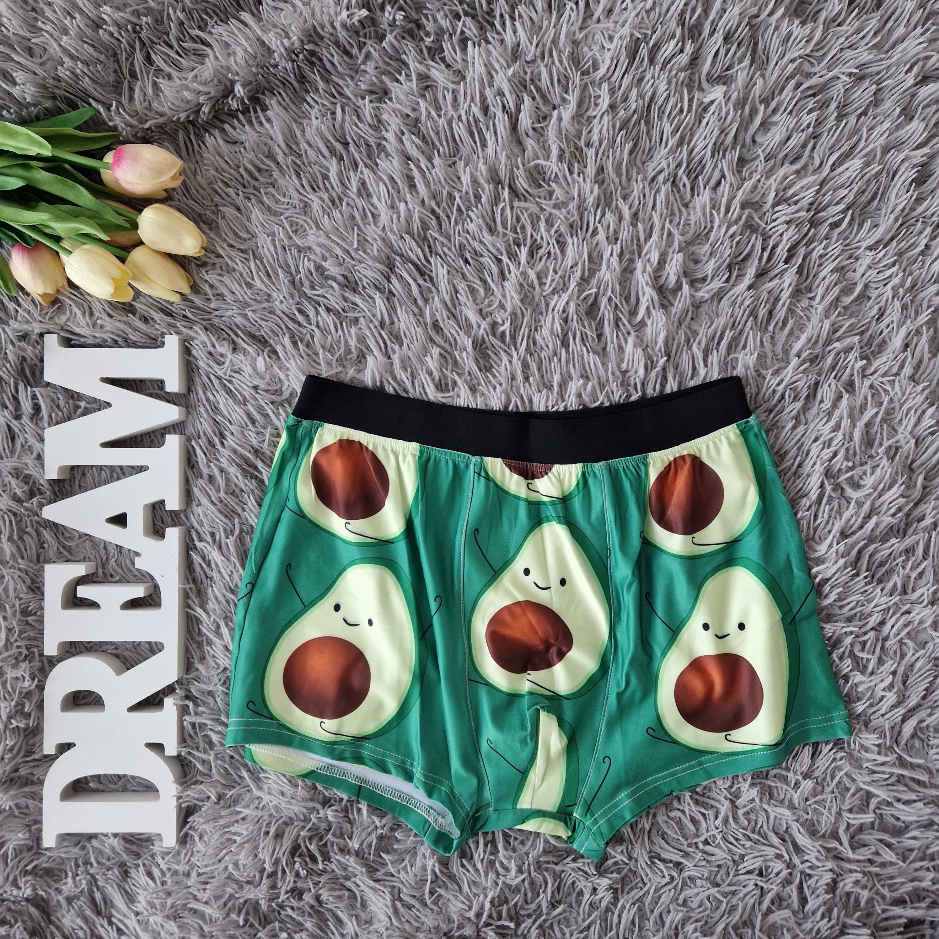 bokserki męskie majtki nowe w awokado avocado śmieszne na prezent