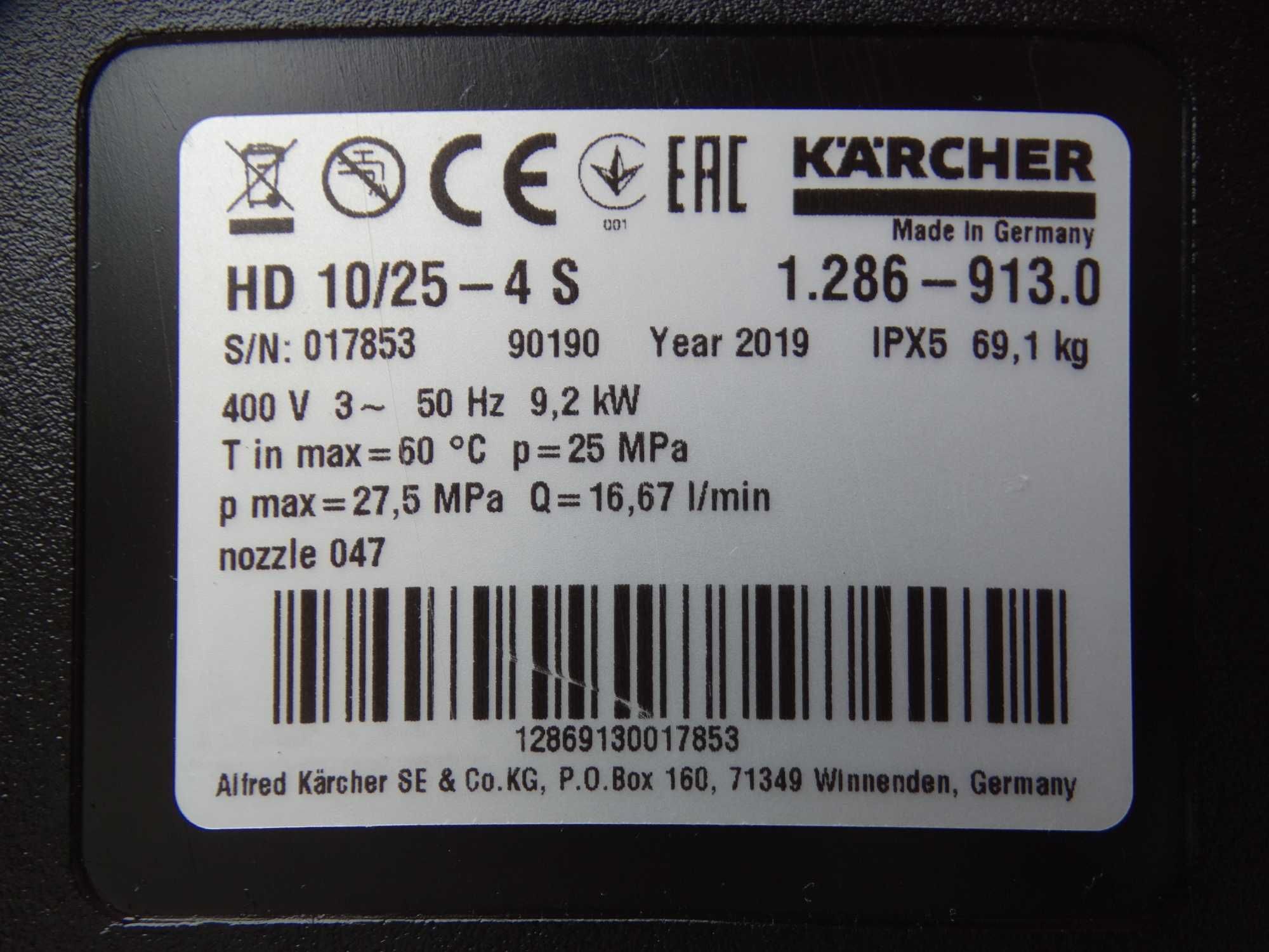 Profesjonalna Myjka Ciśnieniowa Karcher HD 10/25 4S * 2019rok