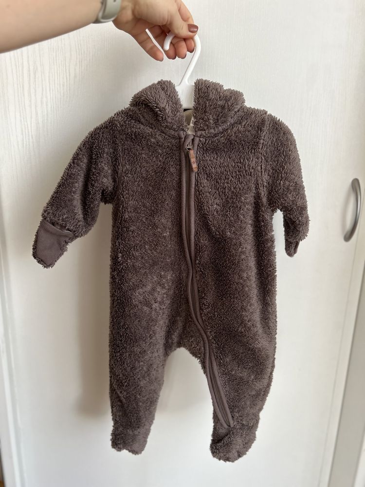 Kombinezon miś futerko brązowy H&M niemowlęcy unisex