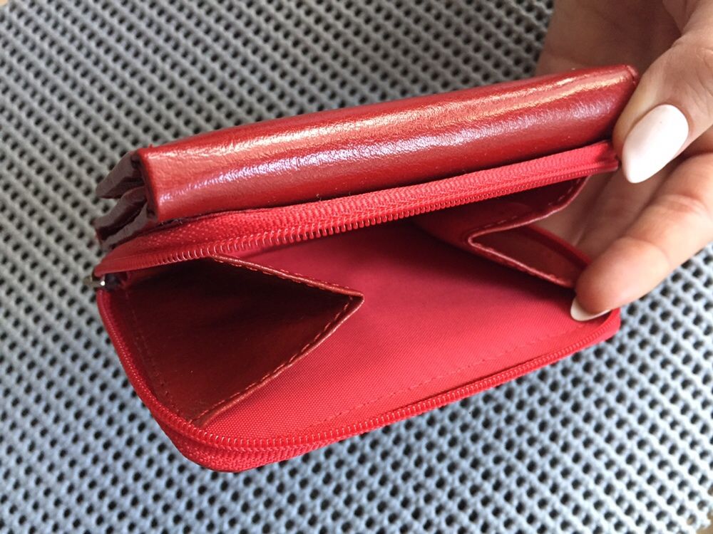 Czerwony damski portfel skórzany nowy  pomysł na prezent